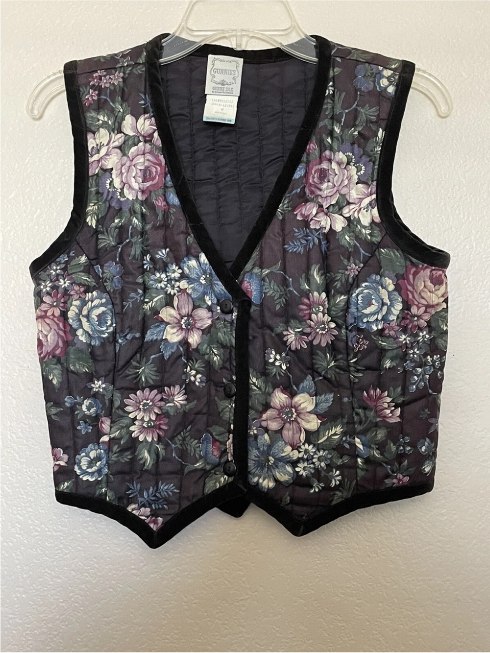 Vintage Gunnies Gunne Sax By Jessica McClintock Floral Quilted Vest Size S